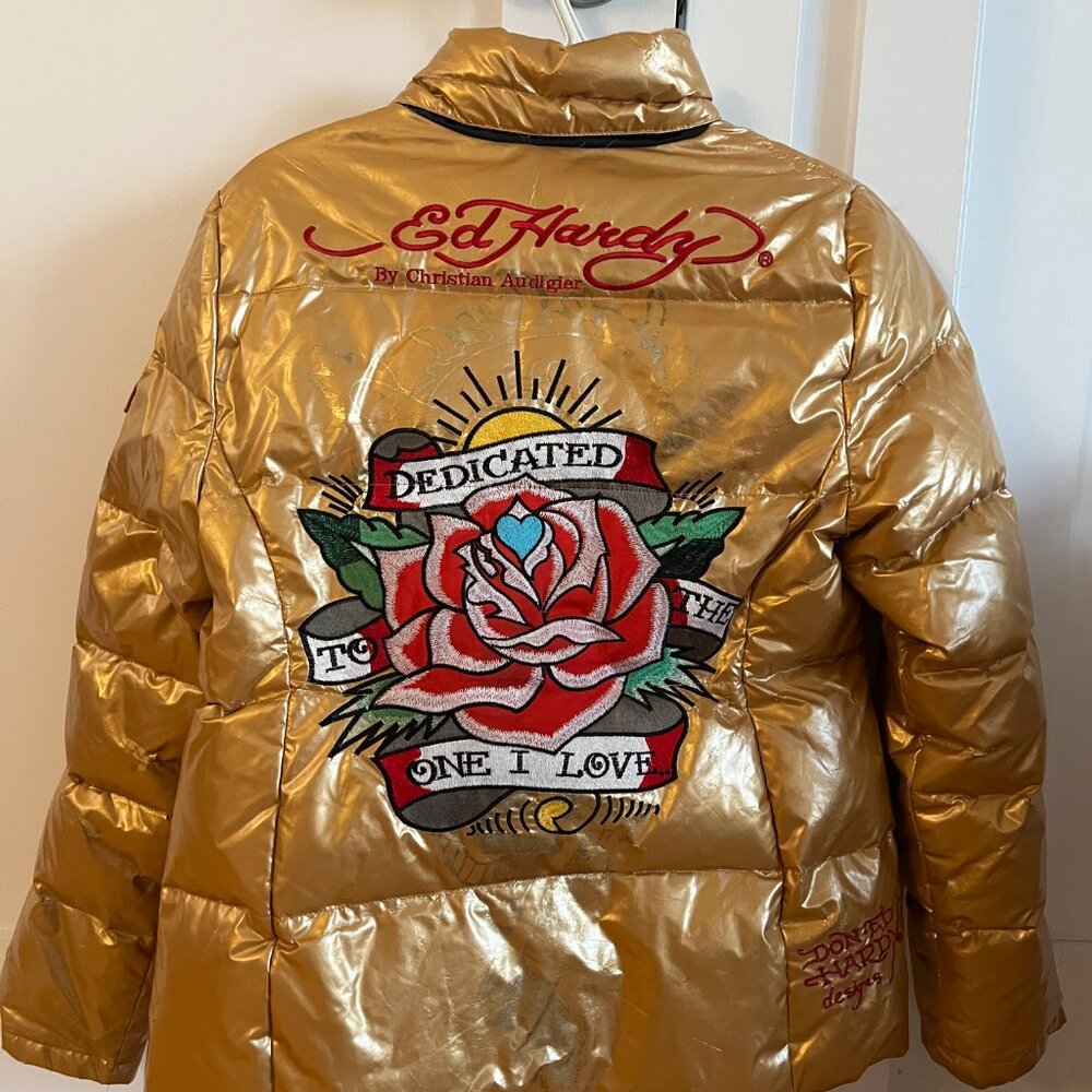 SUPER RARE Ed Hardy Puffer 2000's - Picture 2 of 2